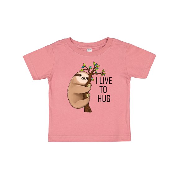 Inktastic I Live to Hug Cute Sloth on a Branch Boys or Girls Baby T-Shirt