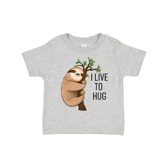 Inktastic I Live to Hug Cute Sloth on a Branch Boys or Girls Toddler T-Shirt