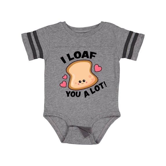 Inktastic I Loaf You a Lot with Cute Bread Clip Art Boys or Girls Baby Bodysuit