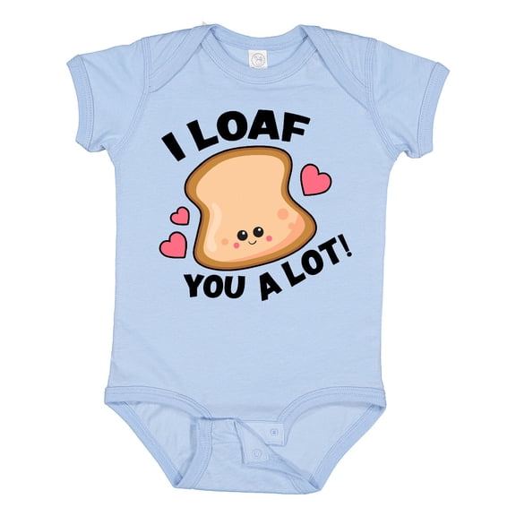 Inktastic I Loaf You a Lot with Cute Bread Clip Art Boys or Girls Baby Bodysuit