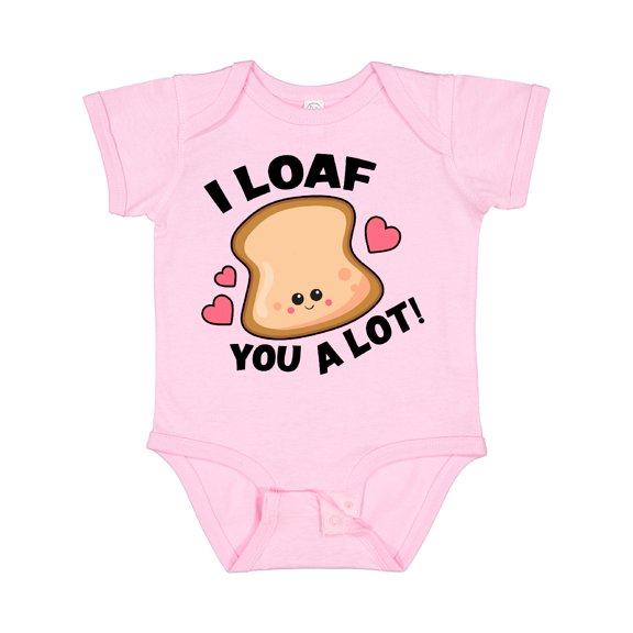 Inktastic I Loaf You a Lot with Cute Bread Clip Art Boys or Girls Baby Bodysuit