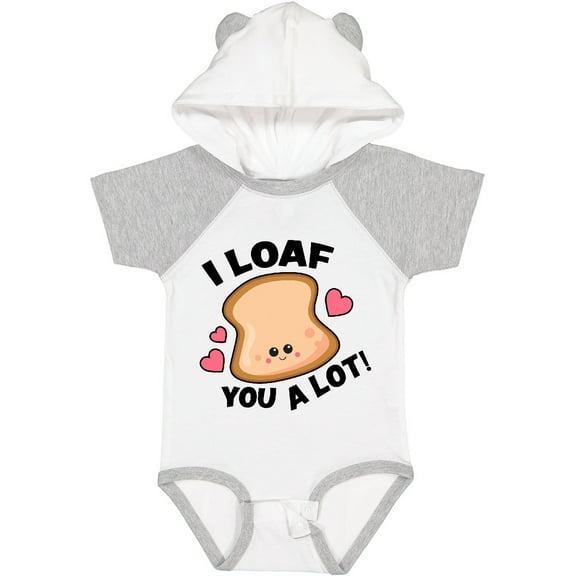 Inktastic I Loaf You a Lot with Cute Bread Clip Art Boys or Girls Baby Bodysuit