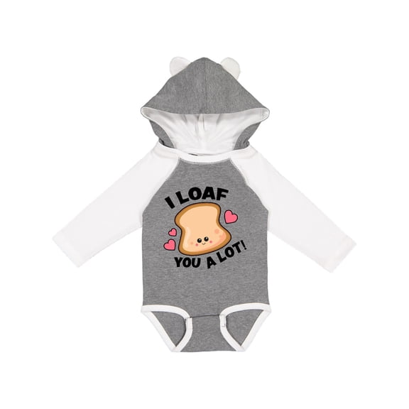 Inktastic I Loaf You a Lot with Cute Bread Clip Art Boys or Girls Long Sleeve Baby Bodysuit