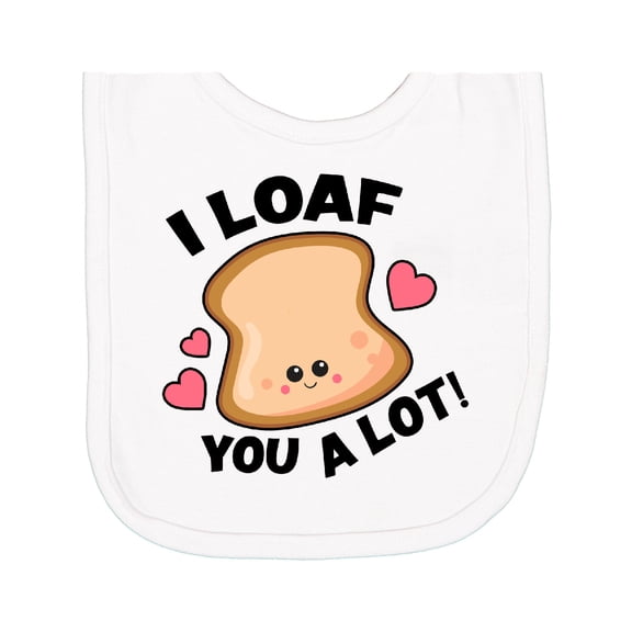 Inktastic I Loaf You a Lot with Cute Bread Clip Art Newborn Bib