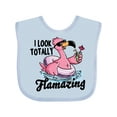 thumbnail image 1 of Inktastic I Look Totally Flamazing with Flamingo in Sunglasses Boys or Girls Baby Bib, 1 of 4