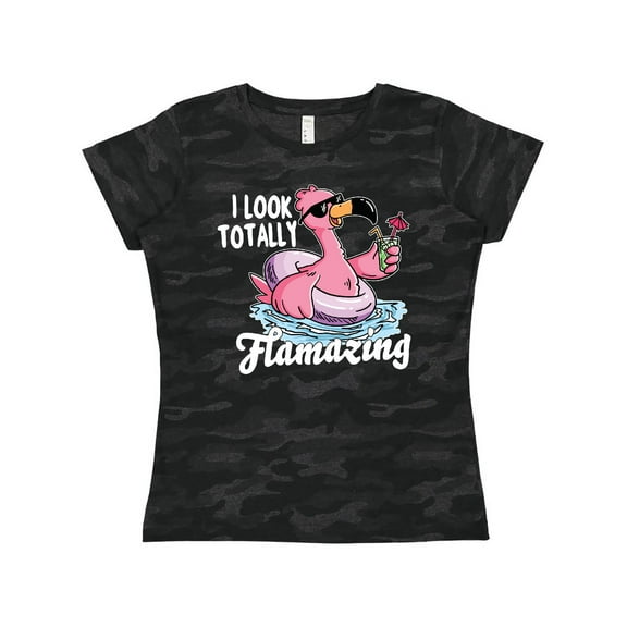 Inktastic I Look Totally Flamazing with Flamingo in Sunglasses Women's T-Shirt