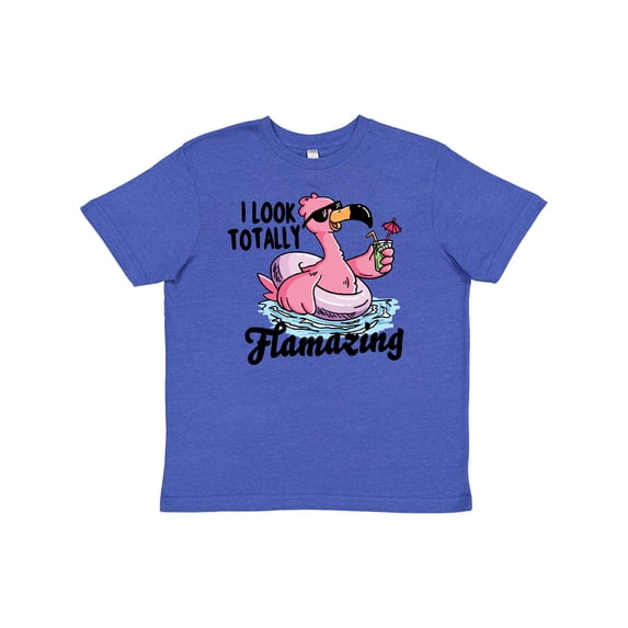 Inktastic I Look Totally Flamazing with Flamingo in Sunglasses Youth T-Shirt