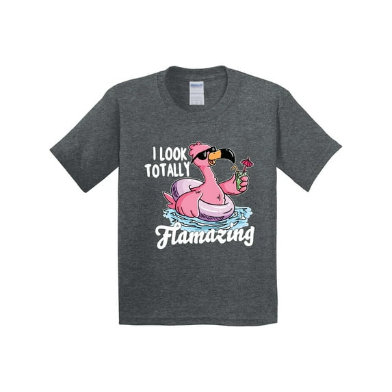 Inktastic I Look Totally Flamazing with Flamingo in Sunglasses Youth T-Shirt