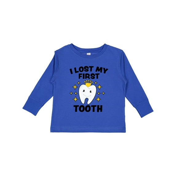 Inktastic I Lost My First Tooth with Cute Tooth and Sparkles Boys or Girls Long Sleeve Toddler T-Shirt