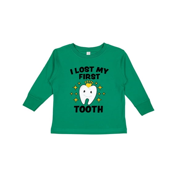 Inktastic I Lost My First Tooth with Cute Tooth and Sparkles Boys or Girls Long Sleeve Toddler T-Shirt