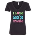 thumbnail image 1 of Inktastic I Love 80's Music Women's V-Neck T-Shirt, 1 of 5