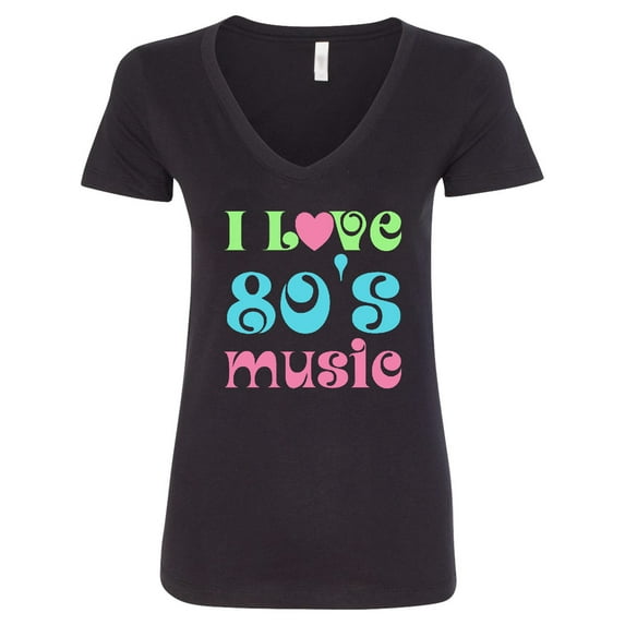 Inktastic I Love 80's Music Women's V-Neck T-Shirt