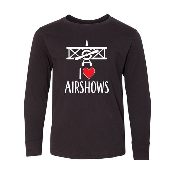 Inktastic I Love Airshows Long Sleeve Youth T-Shirt