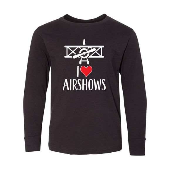 Inktastic I Love Airshows Long Sleeve Youth T-Shirt
