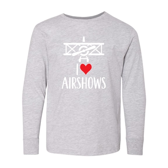 Inktastic I Love Airshows Long Sleeve Youth T-Shirt