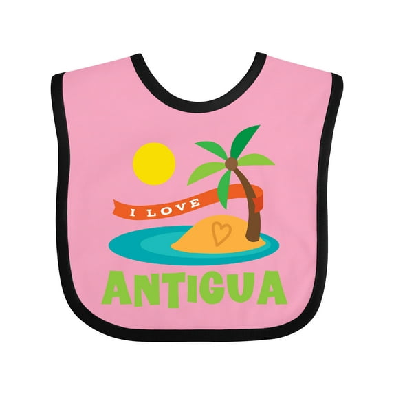 Inktastic I Love Antigua Boys or Girls Baby Bib