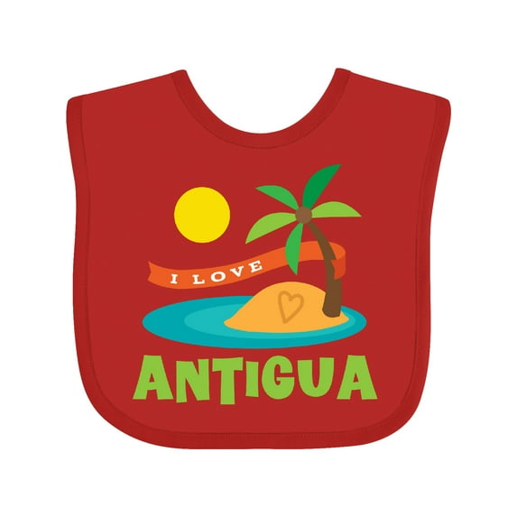 Inktastic I Love Antigua Boys or Girls Baby Bib