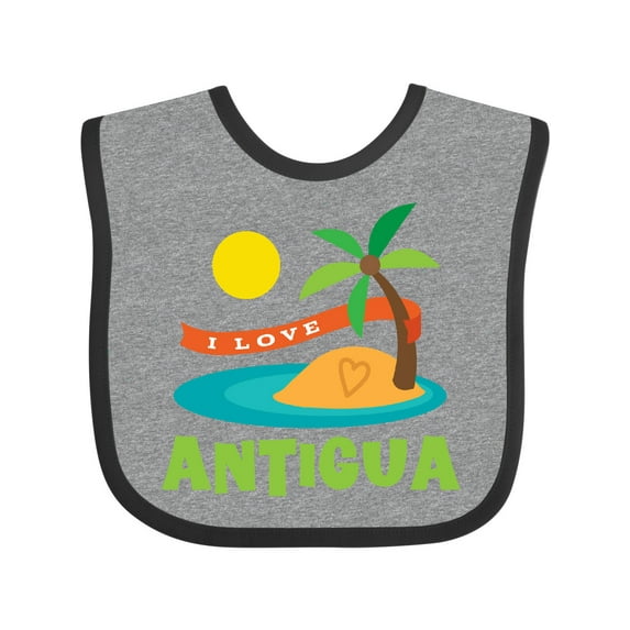 Inktastic I Love Antigua Boys or Girls Baby Bib
