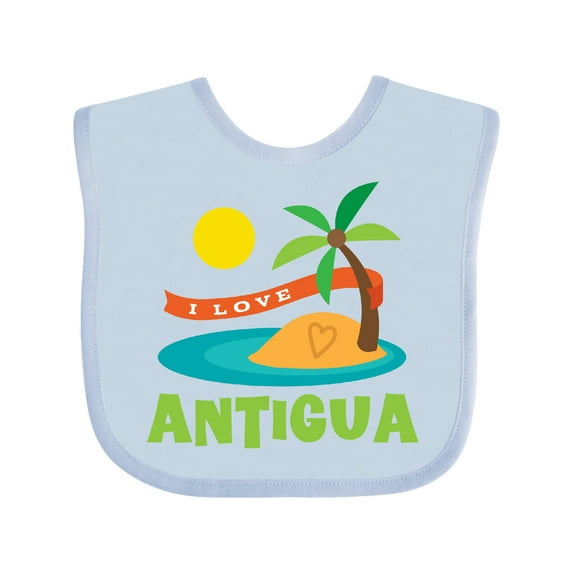 Inktastic I Love Antigua Boys or Girls Baby Bib