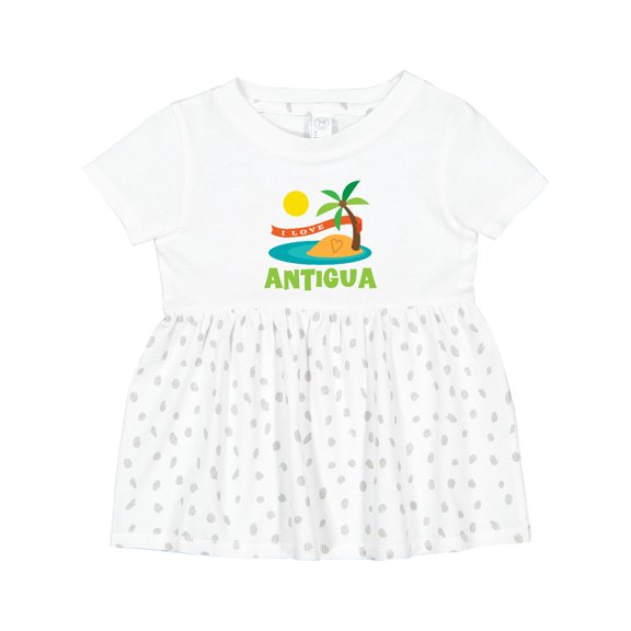 Inktastic I Love Antigua Girls Baby Dress