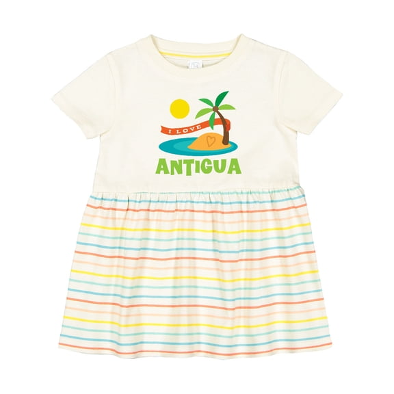 Inktastic I Love Antigua Girls Baby Dress