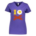 thumbnail image 1 of Inktastic I Love Bacon And Eggs Women's V-Neck T-Shirt, 1 of 5