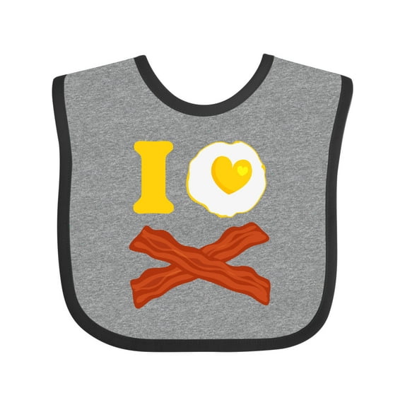 Inktastic I Love Bacon and Eggs Boys or Girls Baby Bib