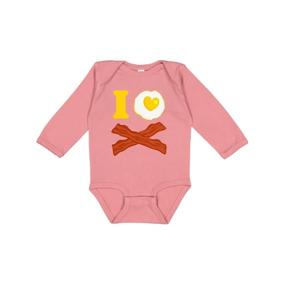 Inktastic I Love Bacon and Eggs Boys or Girls Long Sleeve Baby Bodysuit