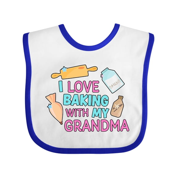 Inktastic I Love Baking with My Grandma Girls Baby Bib
