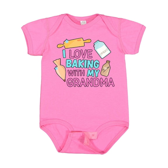 Inktastic I Love Baking with My Grandma Girls Baby Bodysuit