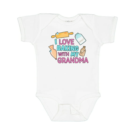 Inktastic I Love Baking with My Grandma Girls Baby Bodysuit