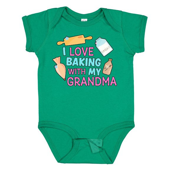Inktastic I Love Baking with My Grandma Girls Baby Bodysuit