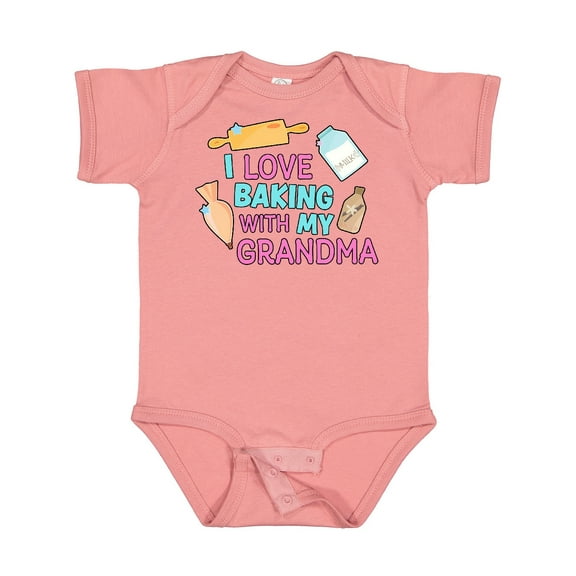 Inktastic I Love Baking with My Grandma Girls Baby Bodysuit