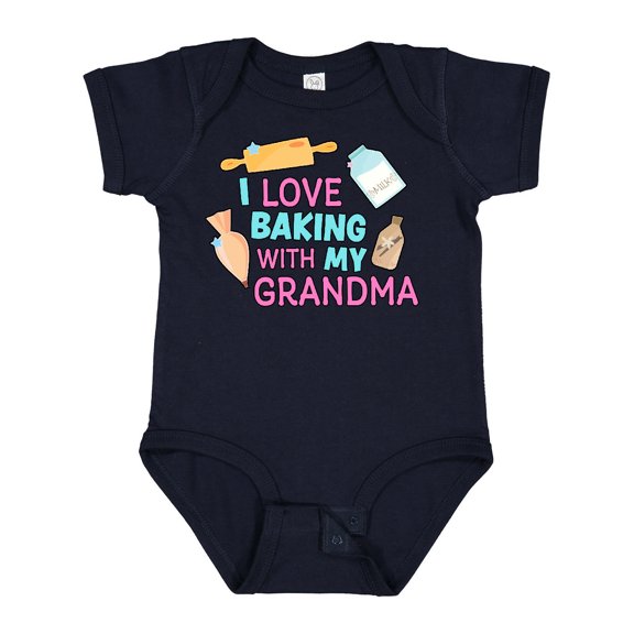 Inktastic I Love Baking with My Grandma Girls Baby Bodysuit