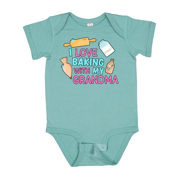 Inktastic I Love Baking with My Grandma Girls Baby Bodysuit