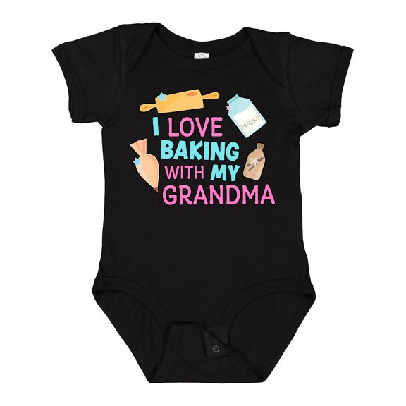 Inktastic I Love Baking with My Grandma Girls Baby Bodysuit