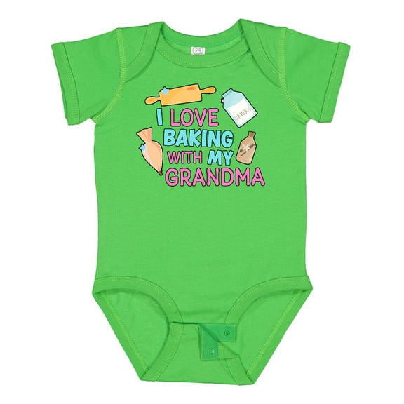 Inktastic I Love Baking with My Grandma Girls Baby Bodysuit
