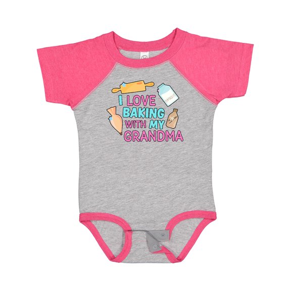 Inktastic I Love Baking with My Grandma Girls Baby Bodysuit