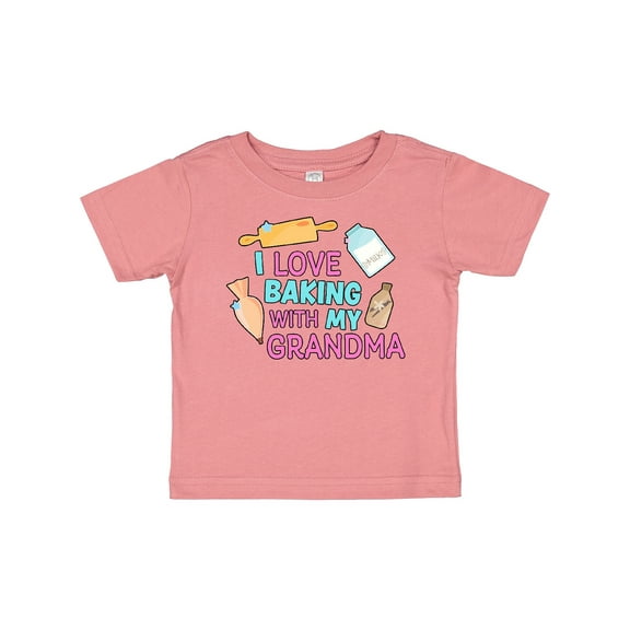 Inktastic I Love Baking with My Grandma Girls Baby T-Shirt