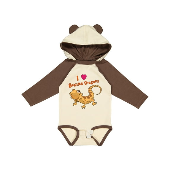 Inktastic I Love Bearded Dragons Boys or Girls Long Sleeve Baby Bodysuit