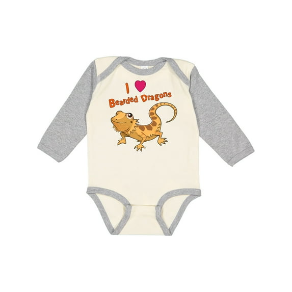 Inktastic I Love Bearded Dragons Boys or Girls Long Sleeve Baby Bodysuit