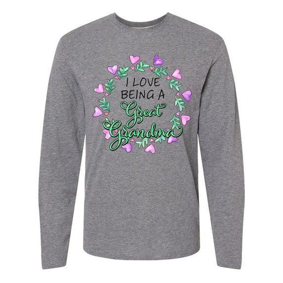 Inktastic I Love Being a Great Grandma- Circle of Hearts Long Sleeve T-Shirt
