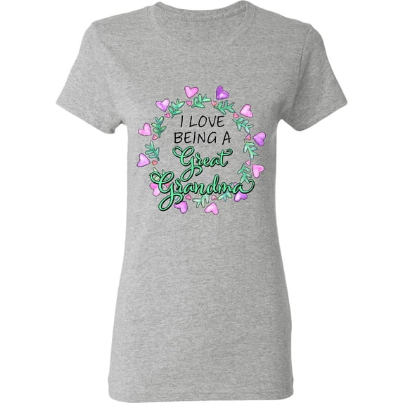 Inktastic I Love Being a Great Grandma Circle of Hearts Women's T-Shirt