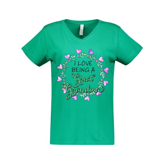 Inktastic I Love Being a Great Grandma- Circle of Hearts Women's V-Neck T-Shirt