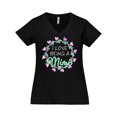 thumbnail image 1 of Inktastic I Love Being a Mimi- Circle of Hearts Women's Plus Size V-Neck T-Shirt, 1 of 5
