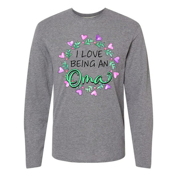 Inktastic I Love Being an Oma- Circle of Hearts Long Sleeve T-Shirt