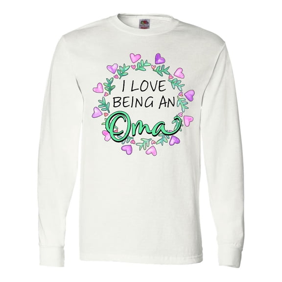 Inktastic I Love Being an Oma- Circle of Hearts Long Sleeve T-Shirt