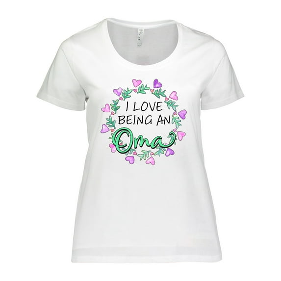 Inktastic I Love Being an Oma- Circle of Hearts Women's Plus Size T-Shirt