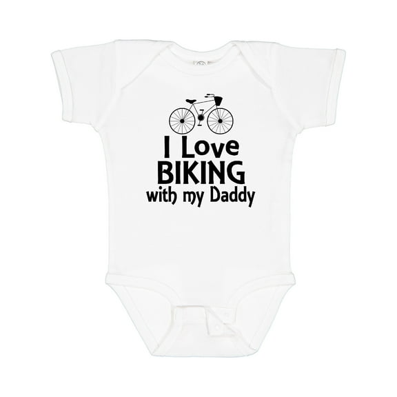 Inktastic I Love Biking with Daddy Boys or Girls Baby Bodysuit