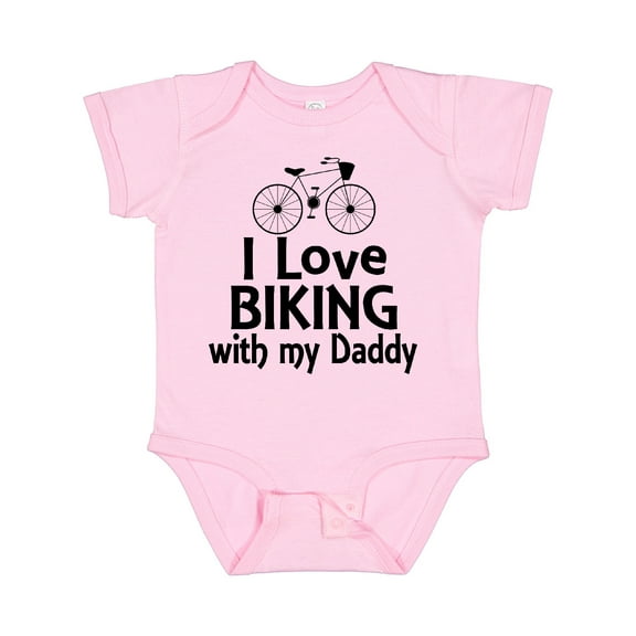 Inktastic I Love Biking with Daddy Boys or Girls Baby Bodysuit